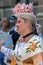 Portrait of one woman at the parade of the Swabian folk costumes