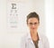 Portrait of ophthalmologist doctor woman