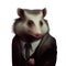 Portrait of a opossum dressed in a formal business suit