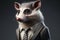 portrait of opossum dressed in a formal business suit