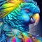 Portrait of ornate parrot, digital painting