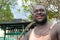 Portrait of a papuan man smiling.