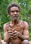 Portrait of a papuan oldman from a korowai tribe