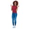 Portrait, peace and hand sign with a black woman in studio isolated on a white background for social media. Comic, emoji
