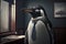 Portrait of a Penguin Dressed in a Formal Business Suit at The Office