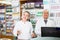 Portrait of pharmacists working in farmacy