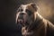 Portrait photo of an adorable BullDog dog. BullDog closeup view. generative AI