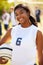 Portrait Of Player In Female High School Soccer Team