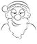 Portrait of a playfully grinning Santa Claus