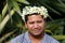 Portrait of Polynesian Pacific Island Tahitian mature man Aitutaki Lagoon Cook Islands