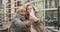 Portrait of positive Caucasian senior women taking selfie on city street. Wealthy retirees travelling on pension