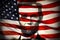 Portrait of President Abraham Lincoln on American Flag
