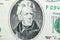 Portrait of president Andrew Jackson from the obverse side of an old 20 twenty dollars bill banknote money series 1995, old