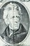 Portrait of president Andrew Jackson from the obverse side of an old 20 twenty dollars bill banknote money series 1995, old