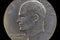 Portrait of the President of USA Dwight D. Eisenhower on the one dollar USA coin issued in 1978, isolated on the black