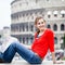 Portrait of a pretty, female tourist in Rome