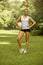 Portrait of a pretty Sporty Woman outdoor