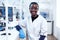 Portrait of professional african scientist smiling at camera