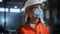 Portrait of a Professional Heavy Industry Engineer Worker Wearing on Safety Face Mask in a Steel F