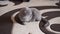 Portrait of proud adorable british cat resting on carpet at camera