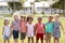 Portrait Of Pupils At Montessori School During Outdoor Break