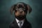 Portrait of a Puppy dressed in a formal business suit