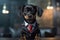 Portrait of a Puppy dressed in a formal business suit