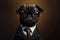 Portrait of a Puppy dressed in a formal business suit