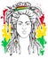 Portrait of rastaman. Jamaica theme. Reggae concept design. Tattoo art.