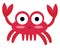 Portrait of a red crab vector or color illustration