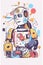 Portrait of a robot in moder style. Concept of artificial intelligence. Generative AI