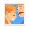 Portrait of Romantic Couple in Love, Photo of Happy Man and Woman Vector Illustration