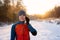 Portrait of a runner dressed in warm sportswear