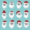 Portrait Santa Claus face cut silhouette vector