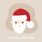 Portrait of Santa Claus smiling and a lettering. Merry Christmas inspiration. Vector illustration, flat design