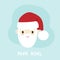 Portrait of Santa Claus smiling. Lettering Santa Claus in Spanish: Papa Noel. Merry Christmas inspiration. Vector illustration,