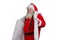 Portrait of Santa Claus on white background.