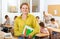 Portrait of schoolgirl at lesson in school