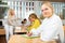 Portrait of schoolgirl at lesson in school