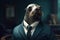 Portrait of a Sealion dressed in a formal business suit