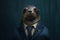 Portrait of a Sealion dressed in a formal business suit