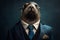 Portrait of a Sealion dressed in a formal business suit