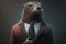 Portrait of a Sealion Dressed in a Formal Business Suit, The Elegant Boss Sealion, created with generative AI