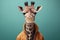 portrait of a self confident giraffe created with Generative AI technology