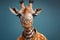 portrait of a self confident giraffe created with Generative AI technology