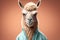 portrait of a self confident lama created with Generative AI technology