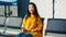 Portrait of senior asian woman in hospital waiting room