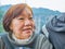 Portrait Senior asian women in `bailong elevator` on Zhangjiajie National Forest Park in Wulingyuan District Zhangjiajie City