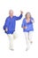 Portrait of senior couple with thumbs up