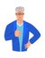 Portrait senior male doctor thumbs up healthcare medical concept